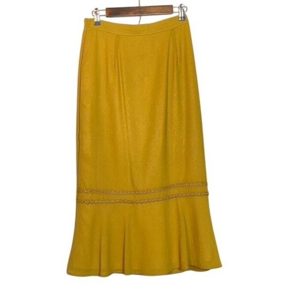 Vintage Sara Max Collection Golden Chartreuse 3-Piece Midi Length M Set Modest - Picture 3 of 9